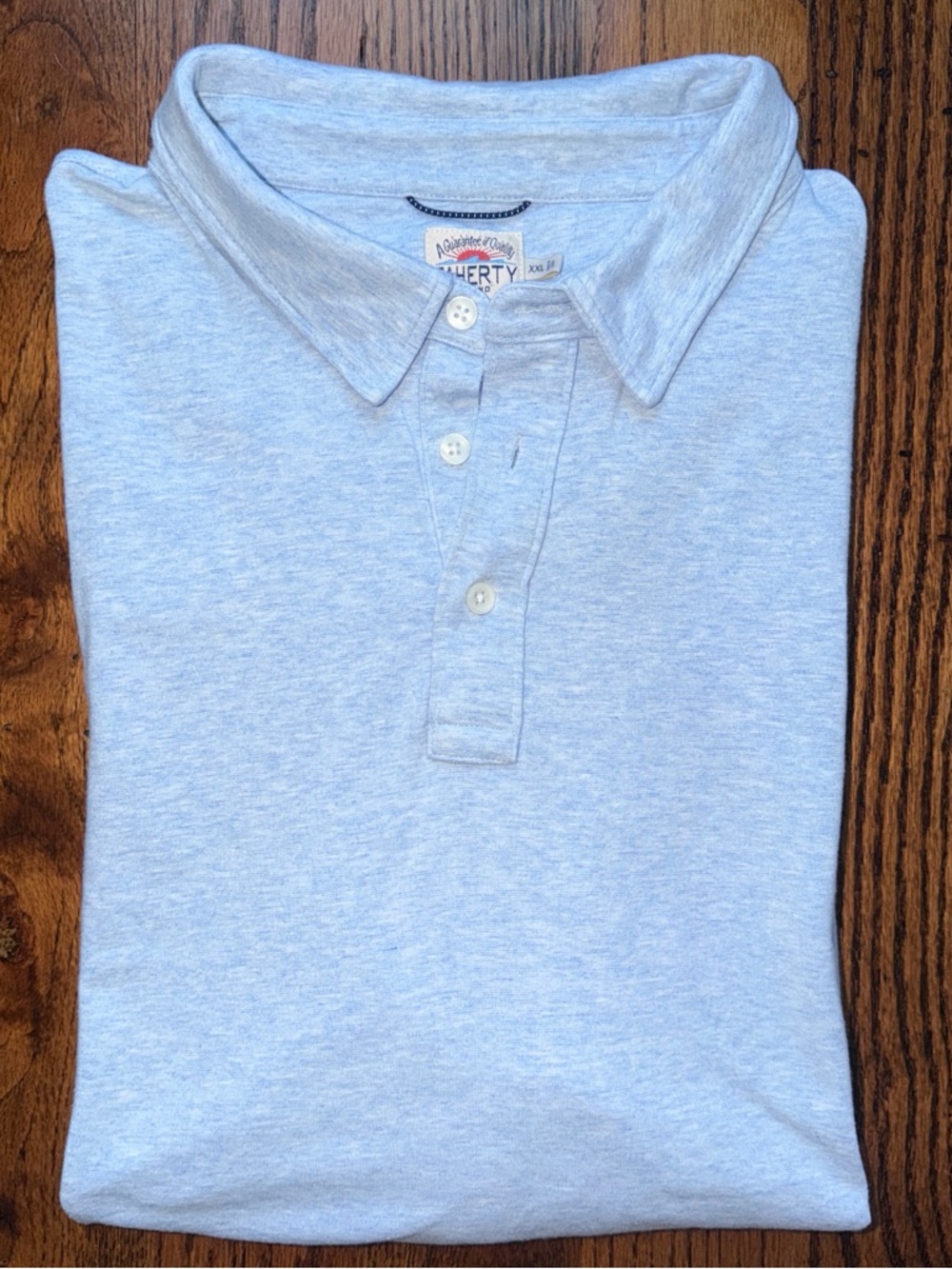 Faherty Cloud light Blue Short Sleeve Polo Shirt - XXL